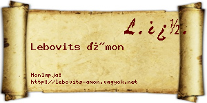 Lebovits Ámon névjegykártya